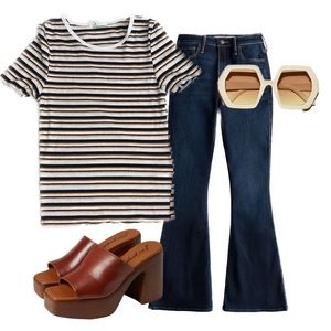 COTTON ON Stripped short sleeve waffle tee